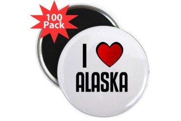 I LOVE ALASKA Love 2.25 Magnet 100 pack by CafePress