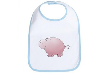 Pink Hippo Art Bib by CafePress