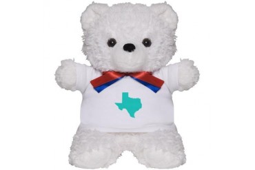 Texas Outline Turquoise Texas Teddy Bear by CafePress
