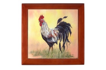 Struting Rooster Collector Box Cat Keepsake Box by CafePress