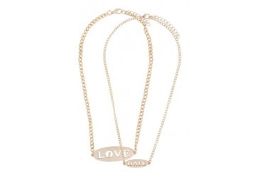 Something Borrowed Love Plate Necklace