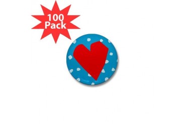 Red Heart Cool Mini Button 100 pack by CafePress
