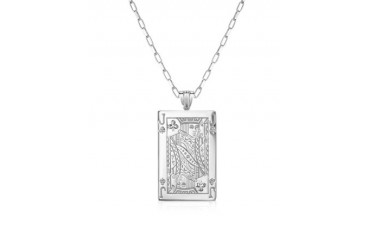 Sterling Silver Jack of Clubs Necklace