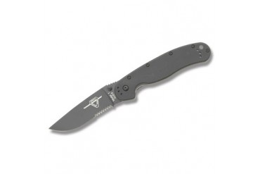 Ontario RAT Model 1 Folder with Partially Serrated Black Coated Blade