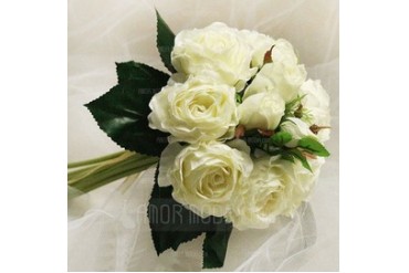 Attractive Round Satin Bridesmaid Bouquets (124032125)