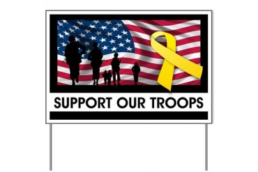 Support Our Troops" Yard Sign - Soldier