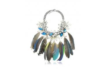Crystals and Feathers Necklace