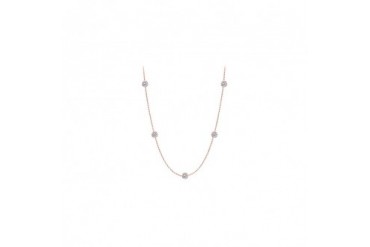 Diamonds By The Yard Necklace in 14K Rose Gold Bezel Set 0.75 ct.tw