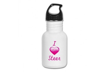 I Love/Heart Steer Animals Kid's Water Bottle by CafePress