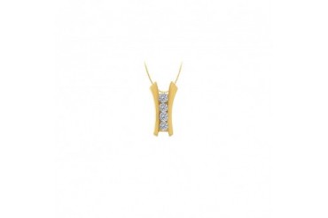 a Channel Set Line Pendant in Gold Vermeil over Sterling Silver 0.25 CT TGW