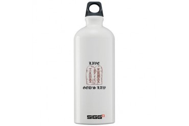 Live Gods law Black Sigg Water Bottle 1.0L by CafePress