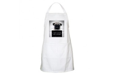 Pug mug Shot Funny Apron by CafePress