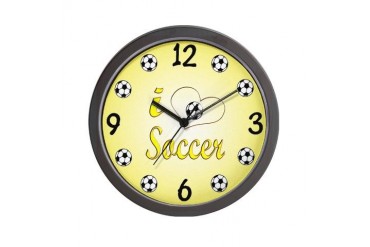 I Love Soccer Sports Wall Clock by CafePress