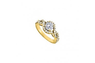 Cubic Zirconia Ring in Yellow Gold Vermeil 1.50 TGW