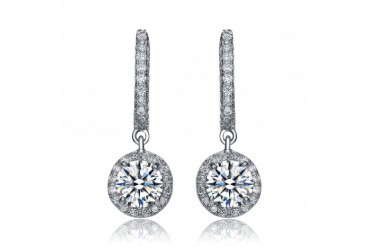 Sterling Silver Cubic Zirconia Brilliant Earrings