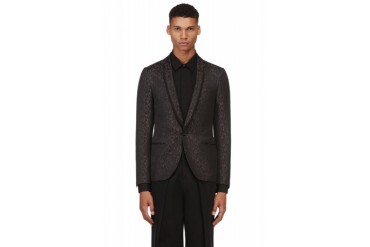 Lanvin Black Marled Jacquard Blazer