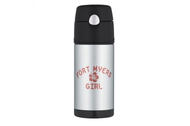 Fort Myers Pink Girl Florida Thermos Bottle 12oz by CafePress