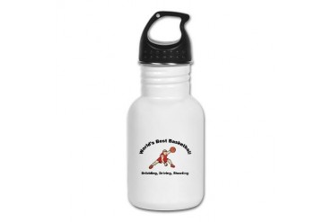 Worlds Best Basketball Cool Kid's Water Bottle by CafePress