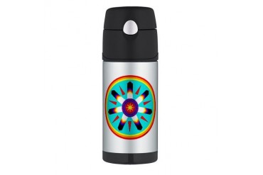 EAGLE FEATHER MEDALLION Native american Thermos Bottle 12oz by CafePress