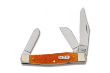Case Persimmon Orange Jigged Bone Large Stockman