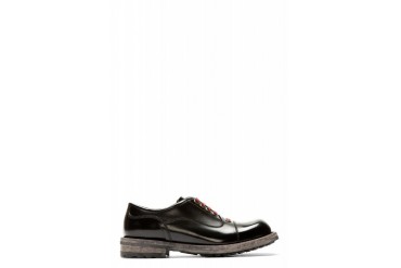 Dolce And Gabbana Black Contrast Laces Leather Shoes