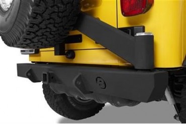 Bestop HighRock 4x4 Rear 2" Receiver Hitch Bumper with Swing Out Tire Carrier in Matte Black 44934-01 Rear Bumpers