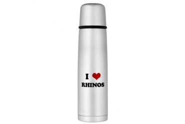 RHINOS.png Large Thermos Bottle Funny Large Thermosreg; Bottle by CafePress