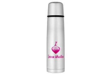 I Love/Heart Sperm Whales Large Thermos Bottle Animals Large Thermosreg; Bottle by CafePress