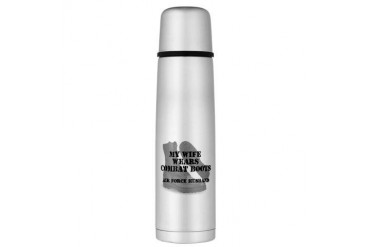 AF Wife Wears CB 2.jpg Large Thermos Bottle Air force Large Thermosreg; Bottle by CafePress
