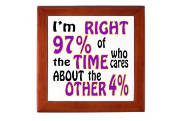 Right 97 Of The Time Funny Keepsake Box by CafePress