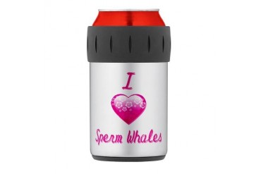 I Love/Heart Sperm Whales Thermos Can Cooler Animals Thermosreg; Can Cooler by CafePress