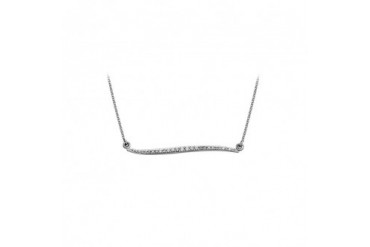 CZ Curvilinear Necklace 14K White Gold with Chain