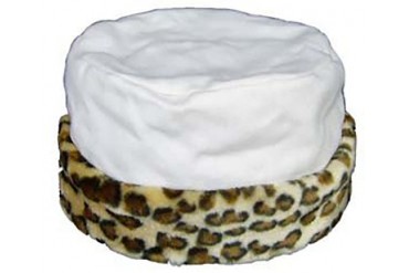 Primal Instincts Wool Blend Hat with Faux Fur Leopard Trim