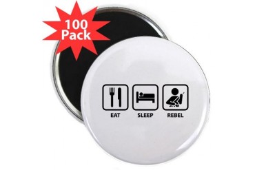 Eat Sleep Rebel Funny 2.25 Magnet 100 pack by CafePress