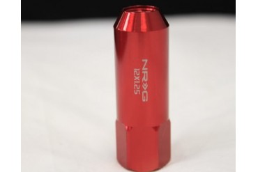 NRG Red 4 Piece Extended Tuner Style M12 x 1.5 Lug Nut Set Universal