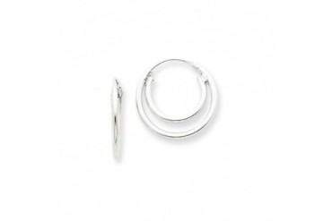 Sterling Silver, Endless Double Hoop Earrings - 25mm (1 inch)