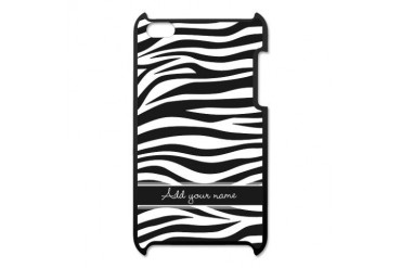 Add NAME zebra stripes iPod Touch 4 Case