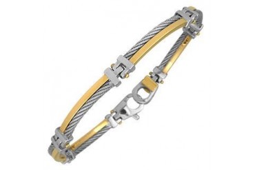 DiFulco Line Gold and Stainless Steel Link Bracelet