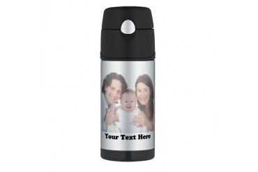 Custom photo and text Thermos Bottle (12oz)