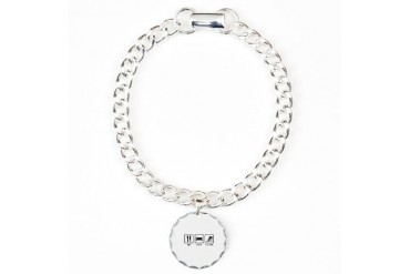 Eat Sleep Slalom Funny Charm Bracelet, One Charm by CafePress