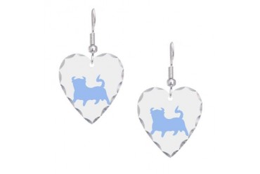 Blue Bull Funny Earring Heart Charm by CafePress