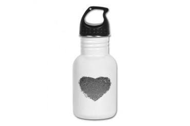 Silver Heart Romance Kid's Water Bottle by CafePress