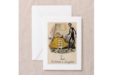L is for Latitude and Longitude Funny Greeting Card by CafePress