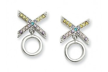 Sentimental Expressions(tm) Sterling Silver CZ Love Kisses Earrings