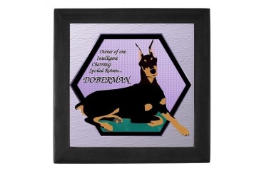 Intelligent, charming, spoiled dobe, Doberman Keepsake Box by CafePress