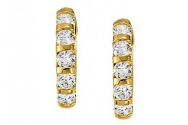 nia Hoop Earrings for Women in Bar with 18K Yellow Gold Vermeil 1.00 CT TGW