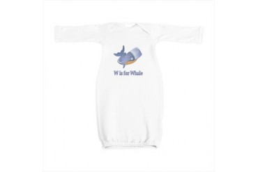 W is for Whale Baby Baby Gown by CafePress