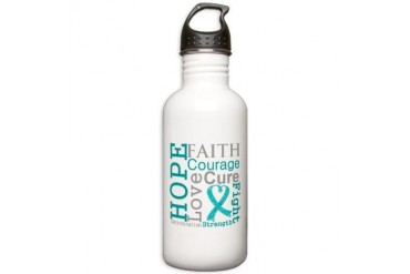 Ovarian Cancer Hope Courage Stainless Water Bottle Cancer awareness Stainless Water Bottle 1.0L by CafePress