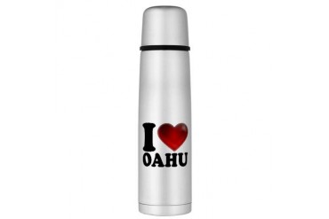 I Heart Oahu Large Thermos Bottle Love Large Thermosreg; Bottle by CafePress