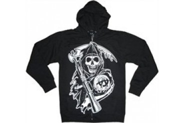 Sons of Anarchy Large Reaper SOA Full Zipper Hooded Sweatshirt